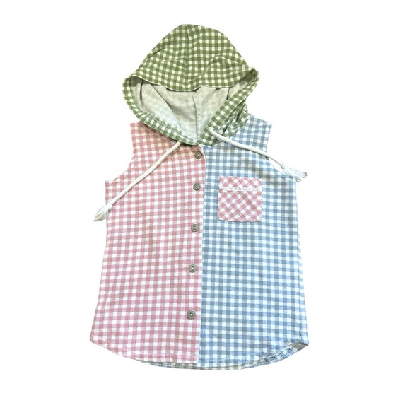 Vtg Girls 90's/y2k 2 piece Lil Byer Hooded button up Top & Shorts Set Size 2T - Picture 5 of 8